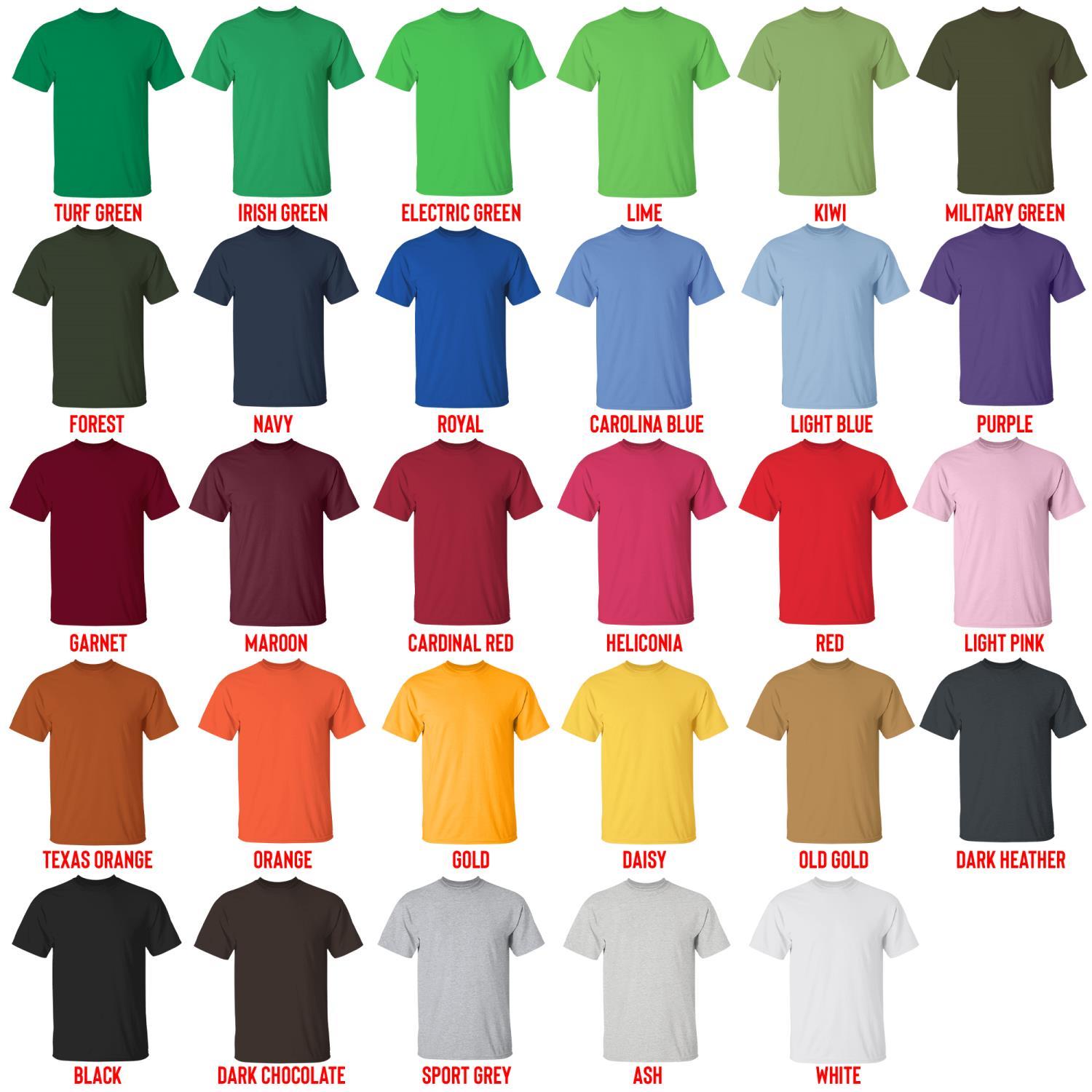 t shirt color chart - Captain Tsubasa Store
