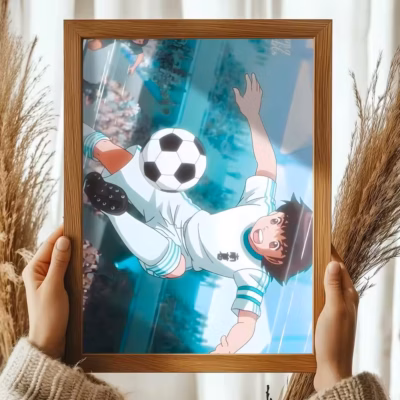 Retro Graphic Design Captain Tsubasa Wall Art