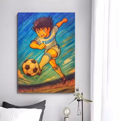 Vintage Iconic Tribute Artwork Captain Tsubasa Wall Art