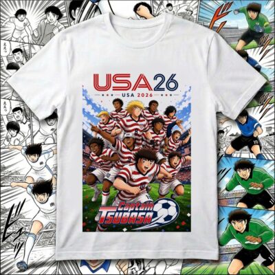 USA Captain Tsubasa Anime Soccer Shirt 03, USA 2026 World Cup Tee