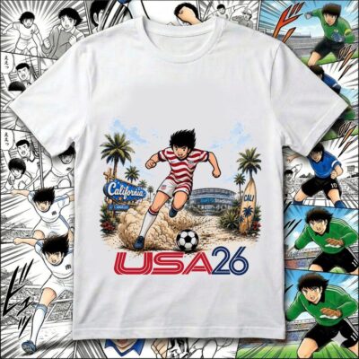 USA Captain Tsubasa Anime Soccer Shirt 06, USA 2026 World Cup Tee