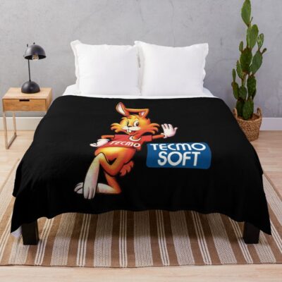 Tecmo Soft Rabbit Logo Throw Blanket