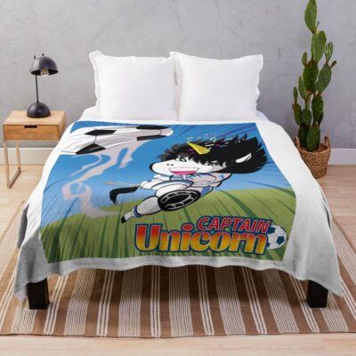 Captain Unicorn Football Throw Blanket