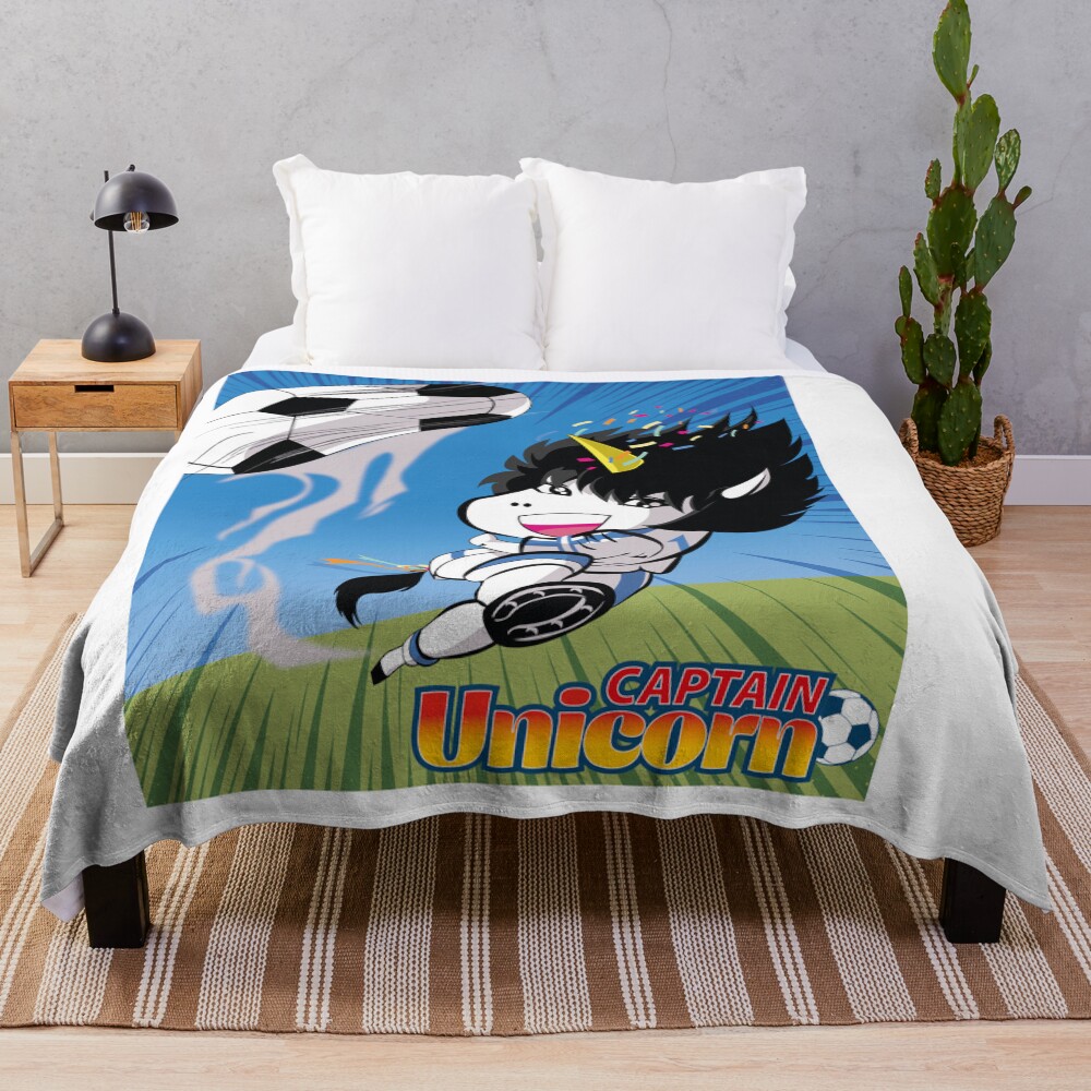 Captain Unicorn Football Throw Blanket