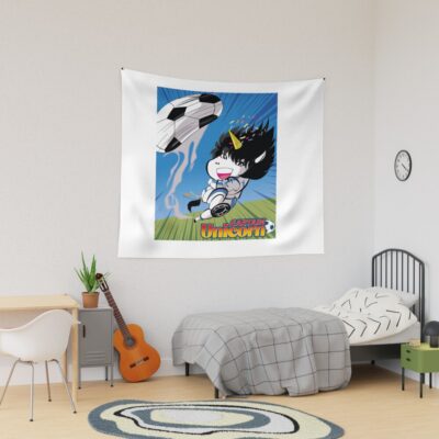 Captain Unicorn Football Tapestry