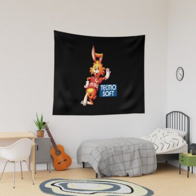 Tecmo Soft Rabbit Logo Tapestry
